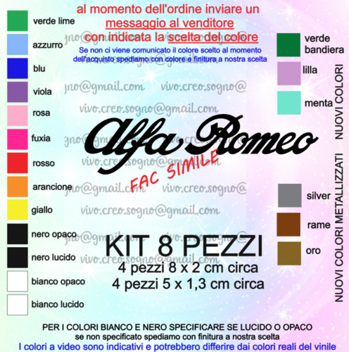 Adesivi pezzi scritta alfa - pezzi,